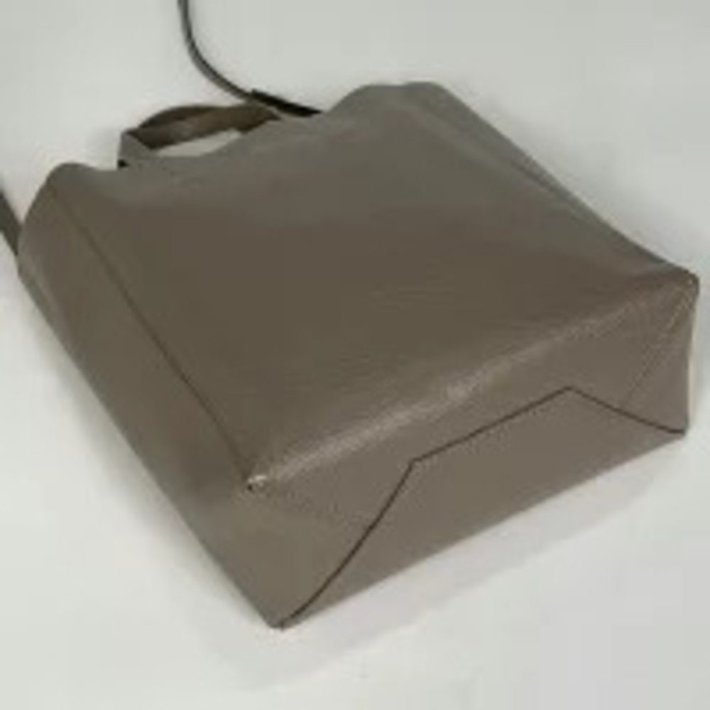 Celine Tote 2way Cabas Shoulder Greige Vertical Leather Bag Gray